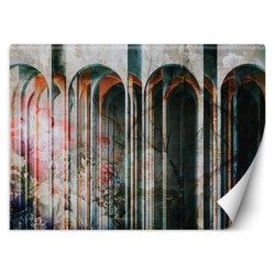 Modische Fototapete - Bunte Blumen Säulen | Feeby