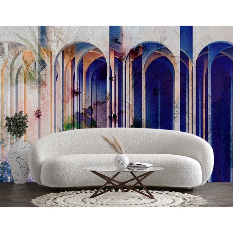 Stilvolle Fototapete - Farbige Korridorblumen | Feeby