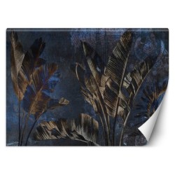 Fototapete - Bananenblätter Gelb Blau | Feeby