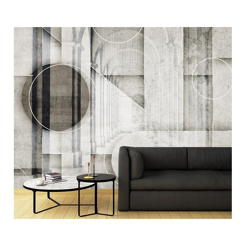 Fototapete - Architektur Beton Kreise Formen | Feeby