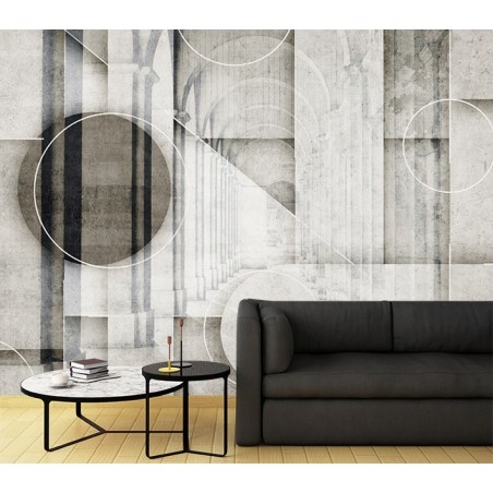 Fototapete - Architektur Beton Kreise Formen | Feeby