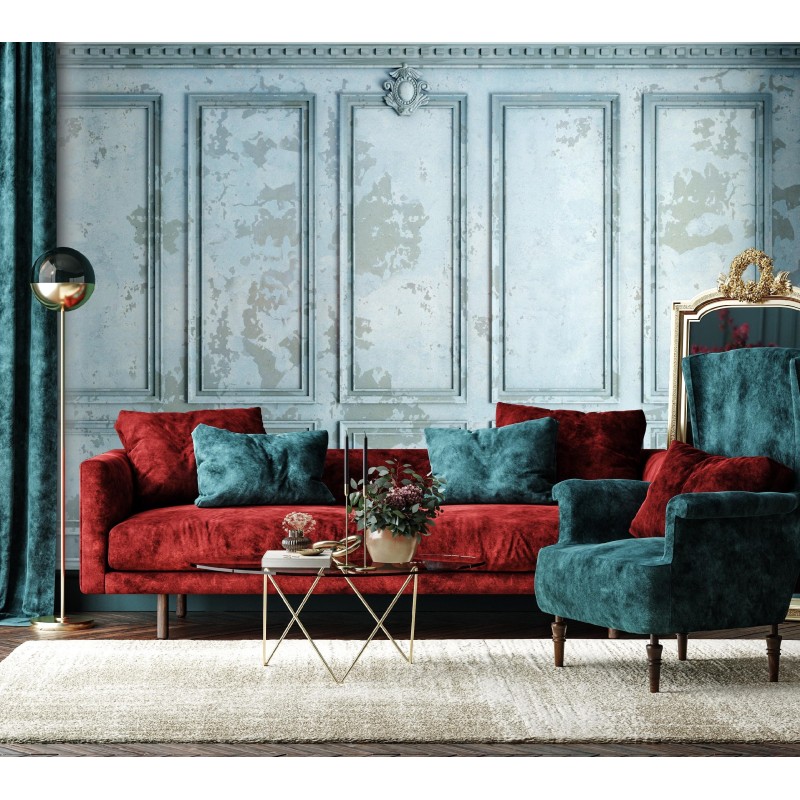 Modische Fototapete - Blaue alte Mauer | Feeby