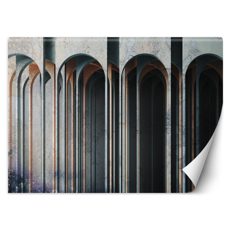 Modische Fototapete - Architektur Graue Kolumnen 3D | Feeby