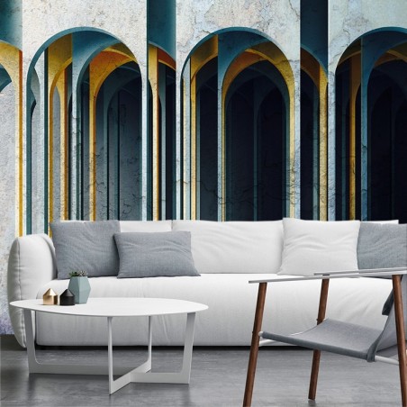 Stilvolle Fototapete - Beton Architektur Kolonnen 3D | Feeby