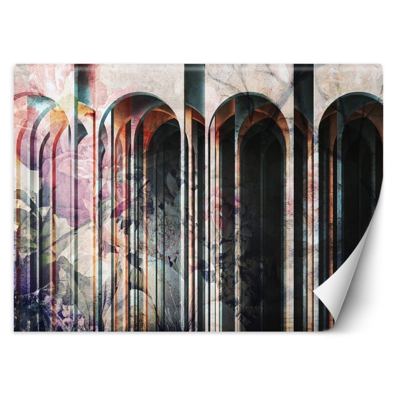 Fototapete - Säulen Bunte Blumen | Feeby