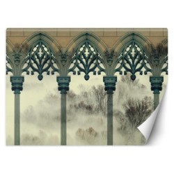 Modische Fototapete - Bäume Nebel Säulen | Feeby