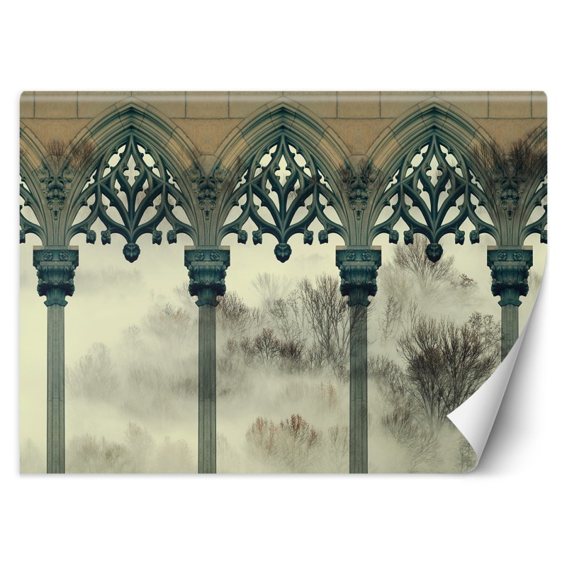 Modische Fototapete - Bäume Nebel Säulen | Feeby