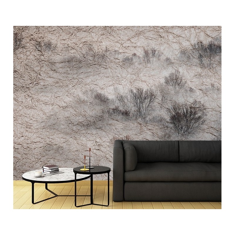 Stilvolle Fototapete - Wiese Nebel Bäume Dunkel | Feeby