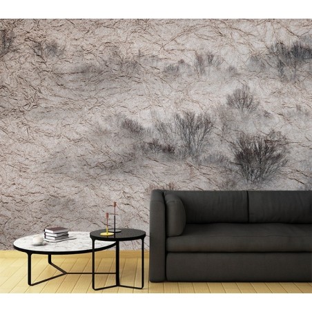 Stilvolle Fototapete - Wiese Nebel Bäume Dunkel | Feeby