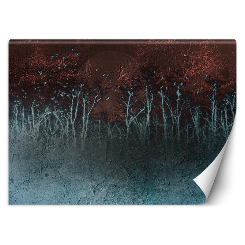 Moderne Fototapete - Abstrakt gemalte Baum | Feeby