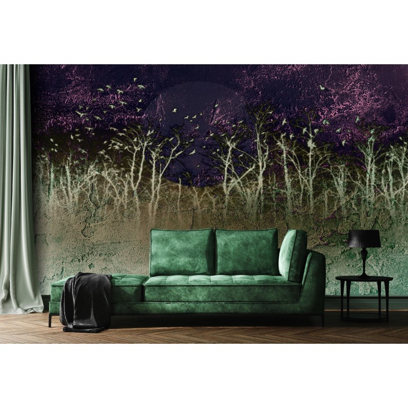 Modische Fototapete - Violette Bäume Natur Abstrakt | Feeby