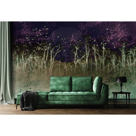 Modische Fototapete - Violette Bäume Natur Abstrakt | Feeby