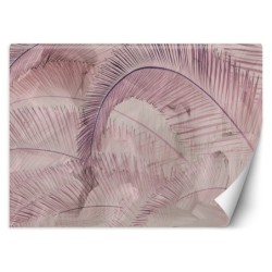 Stilvolle Fototapete - 3D Palmenblätter Beton Rosa | Feeby
