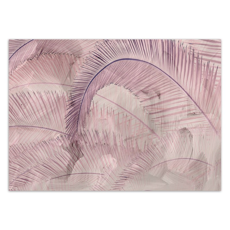 Stilvolle Fototapete - 3D Palmenblätter Beton Rosa | Feeby