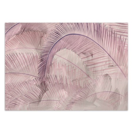 Stilvolle Fototapete - 3D Palmenblätter Beton Rosa | Feeby