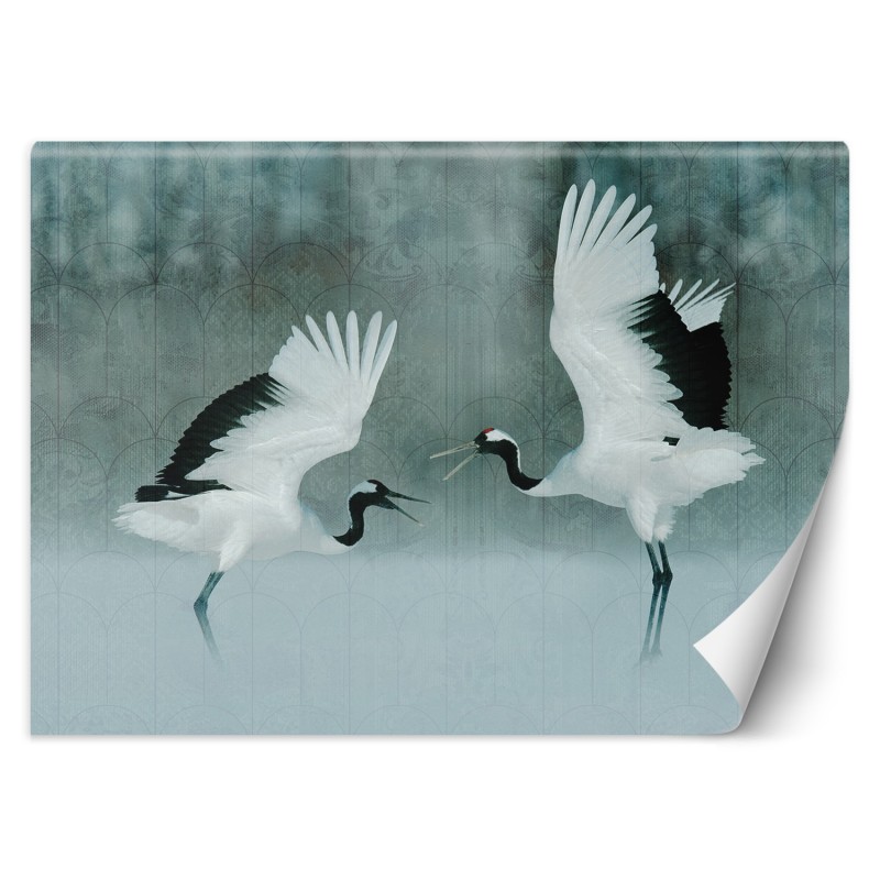 Stilvolle Fototapete - Kraniche Vögel wie gemalt | Feeby