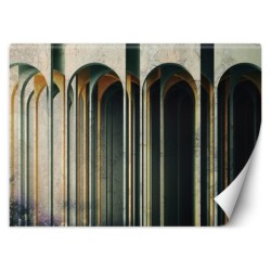 Moderne Fototapete - 3D-Tunnel Grün | Feeby