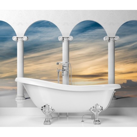 Stilvolle Fototapete - Sonnenuntergang Säulen 3D | Feeby