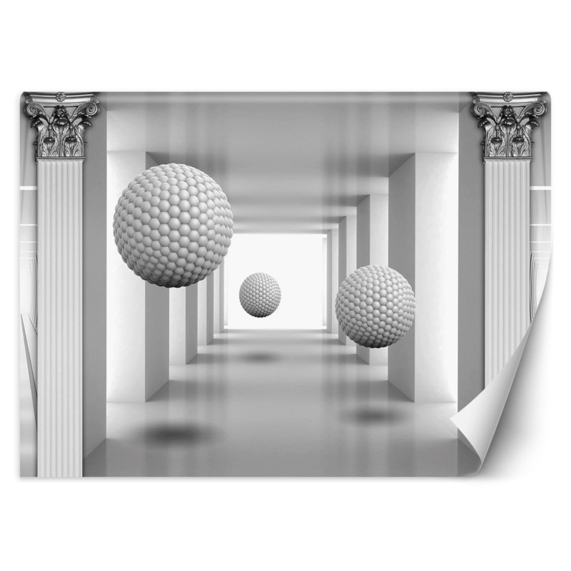 Modische Fototapete - Tunnel 3D Kugeln Optisch | Feeby