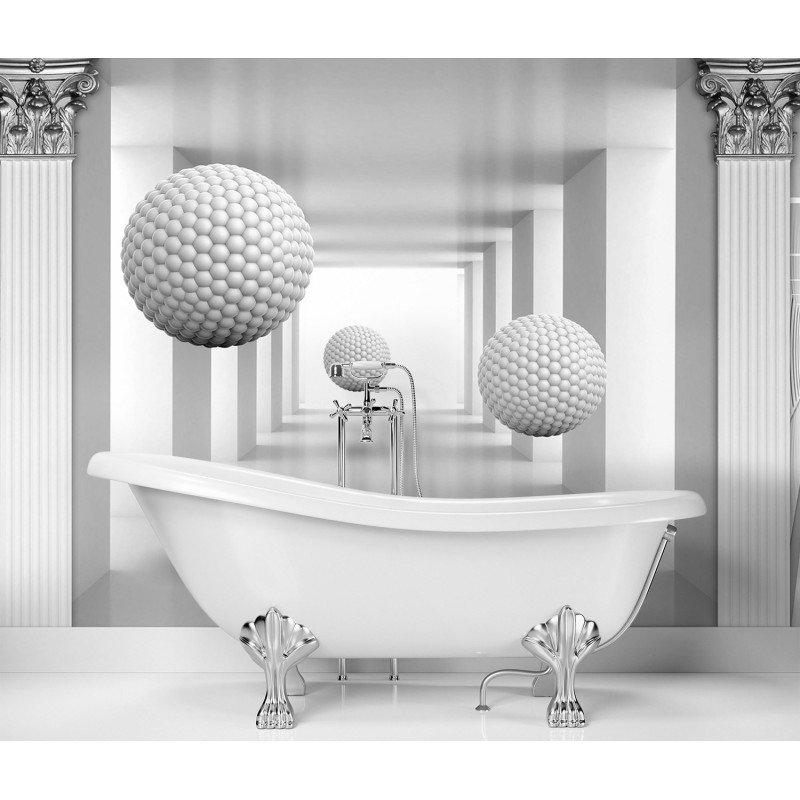 Modische Fototapete - Tunnel 3D Kugeln Optisch | Feeby