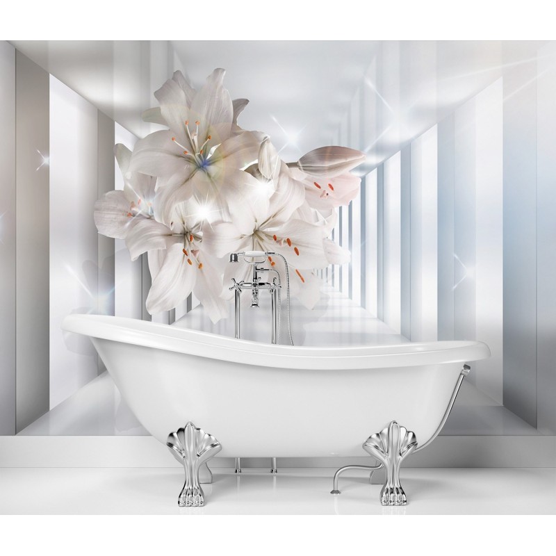 Fototapete - 3D Effekt Tunnel Blumen | Feeby