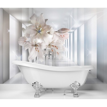 Fototapete - 3D Effekt Tunnel Blumen | Feeby