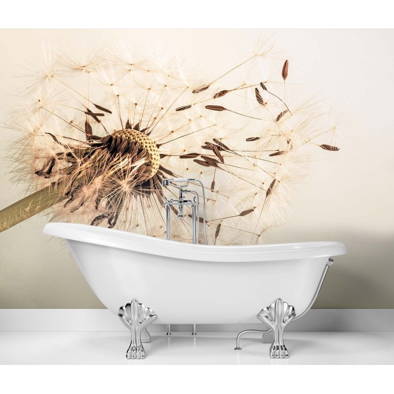 Stilvolle Fototapete - Beige Pusteblume | Feeby