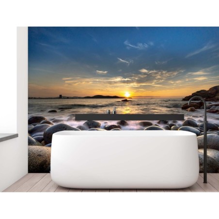 Fototapete - Sonnenuntergang Seesteine | Feeby
