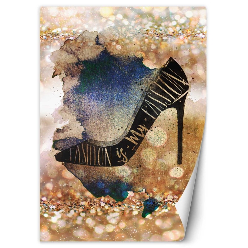 Moderne Fototapete - Schwarzer Stöckelschuh | Feeby