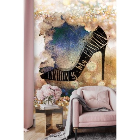 Moderne Fototapete - Schwarzer Stöckelschuh | Feeby
