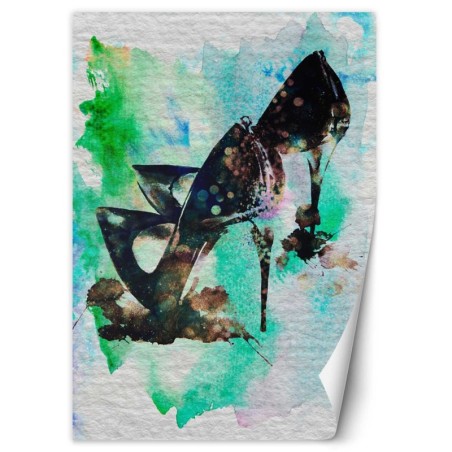 Modische Fototapete - Schwarze Stiletto-Absätze | Feeby