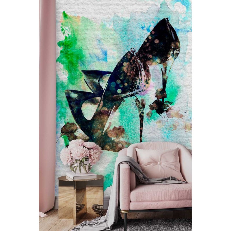 Modische Fototapete - Schwarze Stiletto-Absätze | Feeby