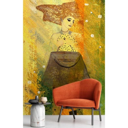 Stilvolle Fototapete - Glamour Gold Frau | Feeby