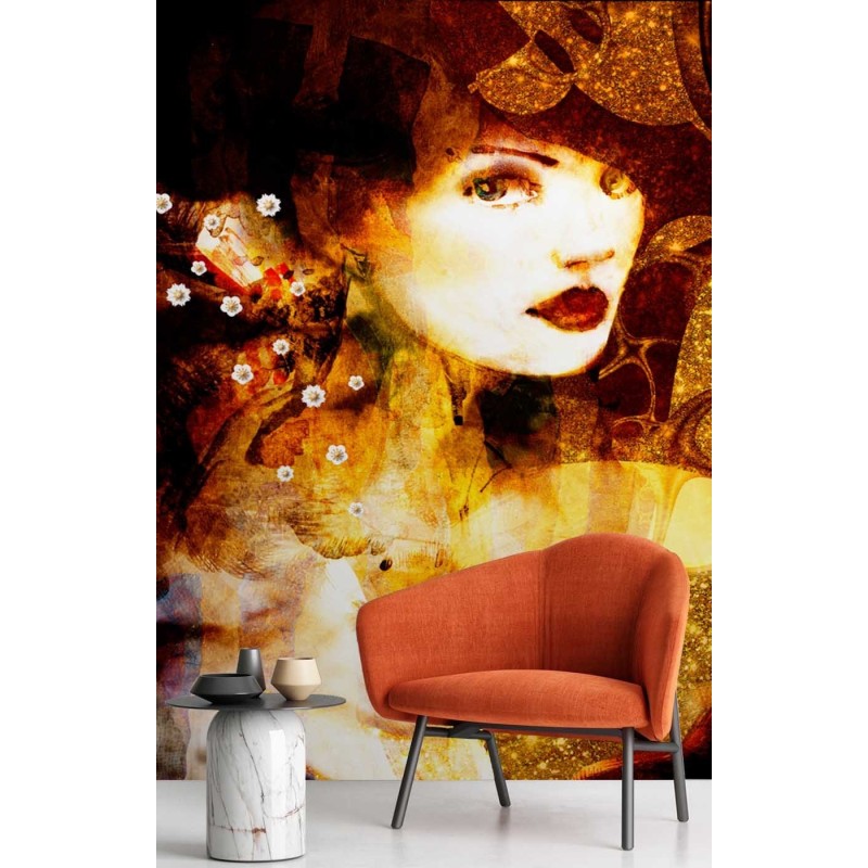 Fototapete - Porträt goldene Frau | Feeby