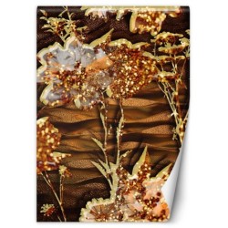 Fototapete - Blumen aus Goldbrokat | Feeby