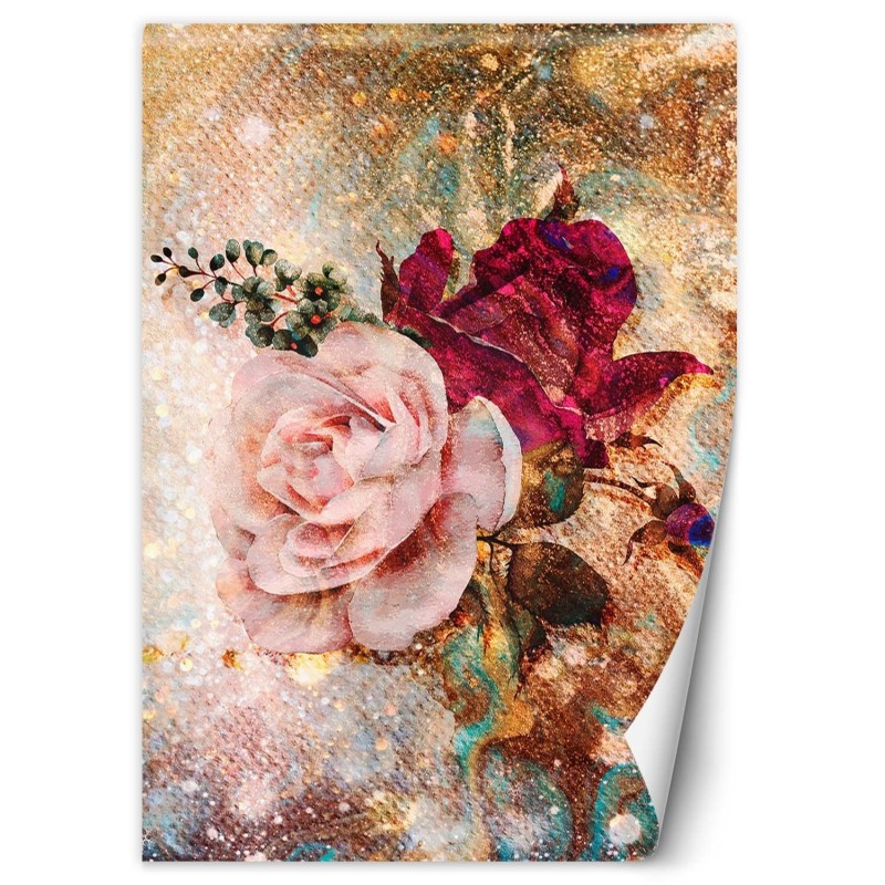 Stilvolle Fototapete - Blumen Rosa Rosen | Feeby