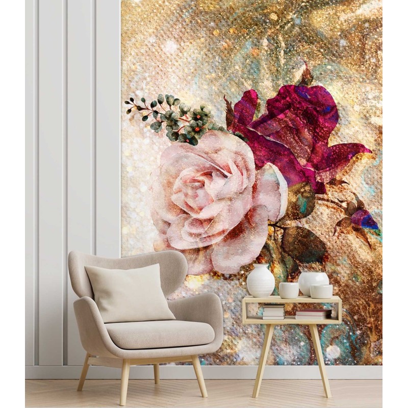 Stilvolle Fototapete - Blumen Rosa Rosen | Feeby