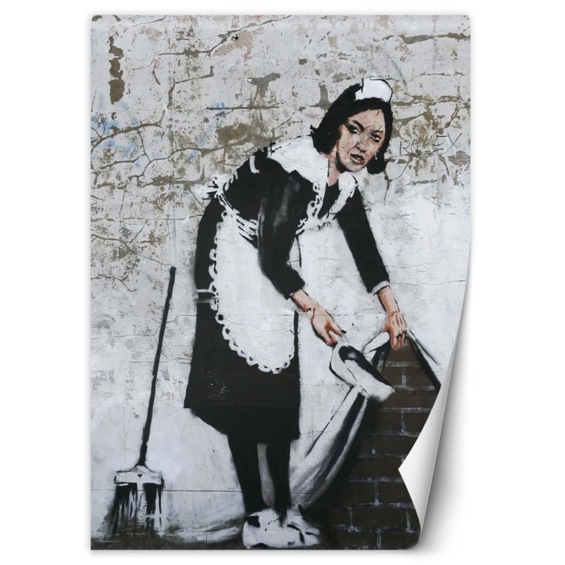 Moderne Fototapete - Banksy Maid Street Art | Feeby