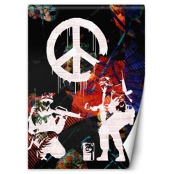 Stilvolle Fototapete - Banksy Graffiti Krieg Frieden | Feeby