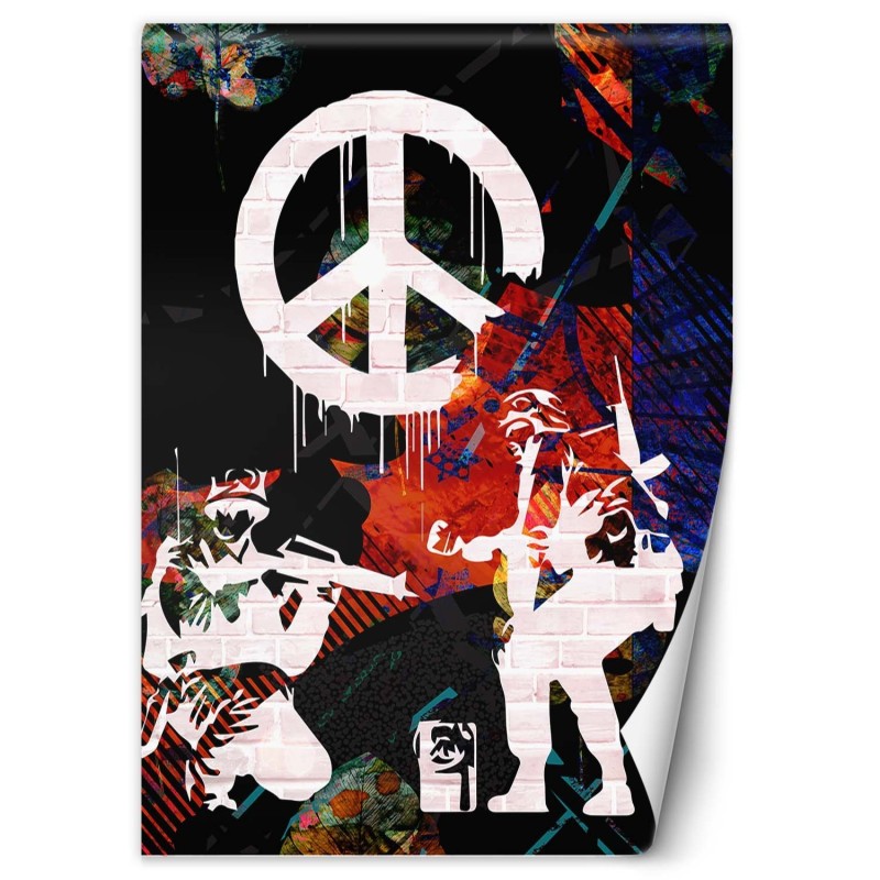 Stilvolle Fototapete - Banksy Graffiti Krieg Frieden | Feeby
