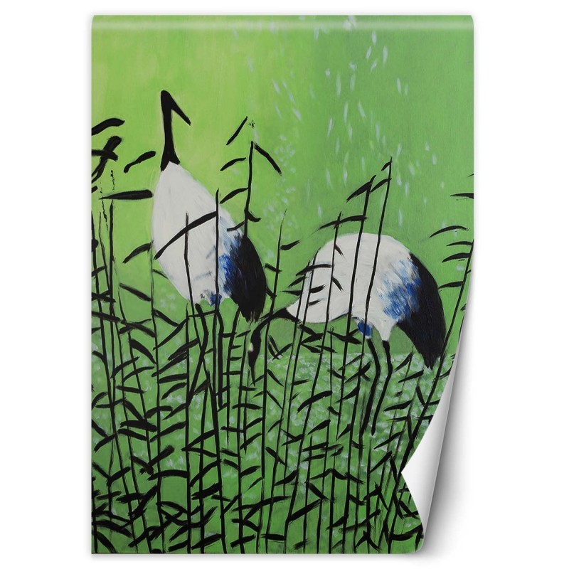 Stilvolle Fototapete - Reiher wie von Hand gemalt | Feeby