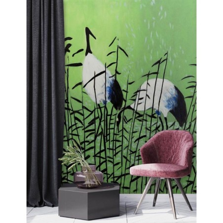 Stilvolle Fototapete - Reiher wie von Hand gemalt | Feeby