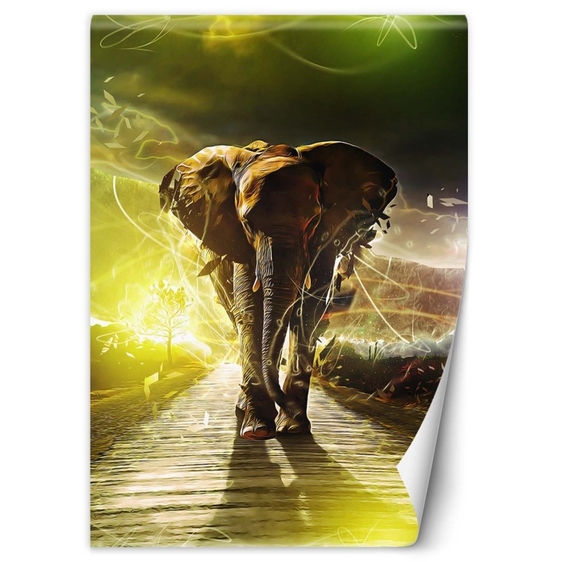 Moderne Fototapete - Neon Elefant Tier | Feeby