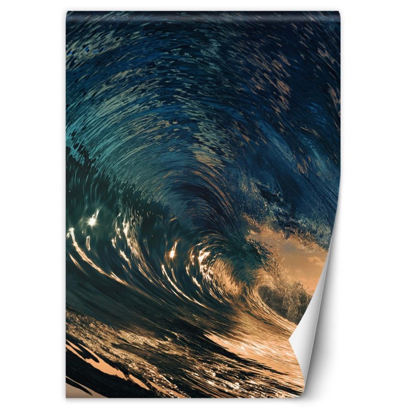 Fototapete - Welle bei Sonnenuntergang | Feeby