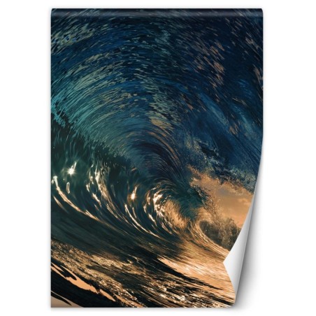 Fototapete - Welle bei Sonnenuntergang | Feeby