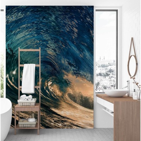 Fototapete - Welle bei Sonnenuntergang | Feeby