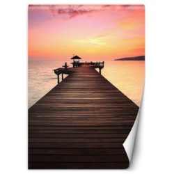 Fototapete - Sonnenuntergang und die Brücke | Feeby