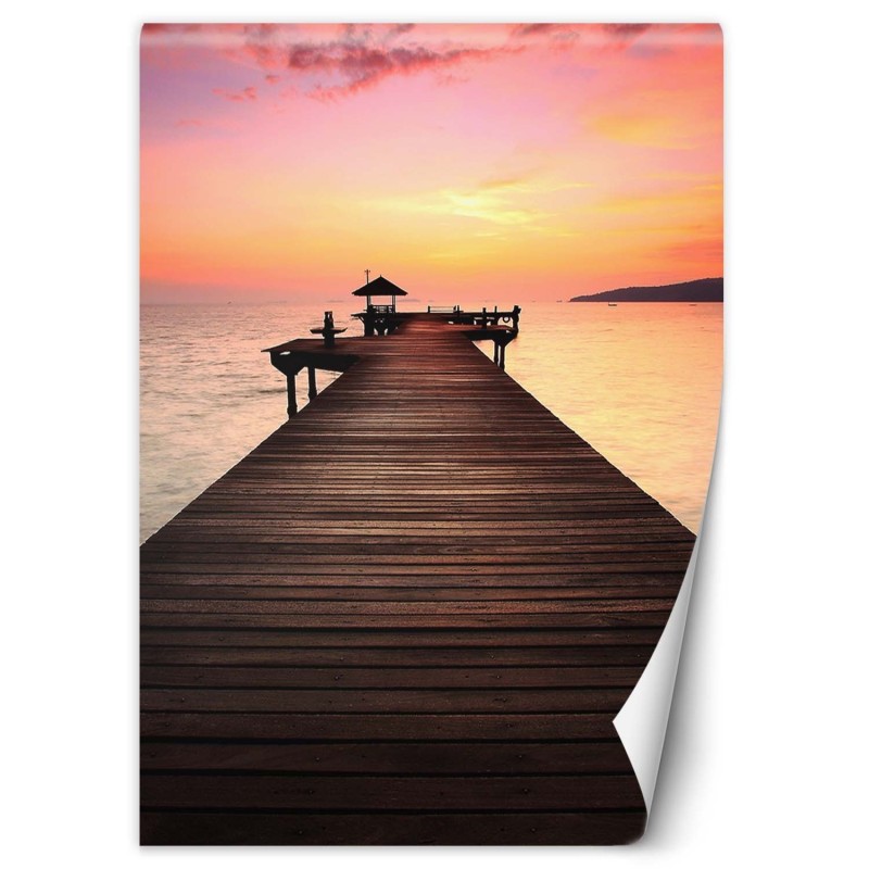 Fototapete - Sonnenuntergang und die Brücke | Feeby