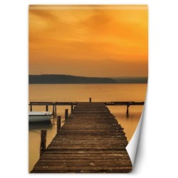 Fototapete - Brücke bei Sonnenuntergang | Feeby