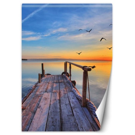 Fototapete - Sonnenaufgang über dem See | Feeby